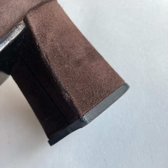 Stuart Weitzman Brown Suede Genuine Leather Square Toe Classic Heels size 7 - Picture 15 of 15